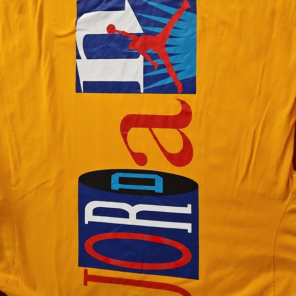 Air Jordan yellow orange short sleeve graphic tee XL Chicago Bulls GOAT MVP - Picture 8 of 8